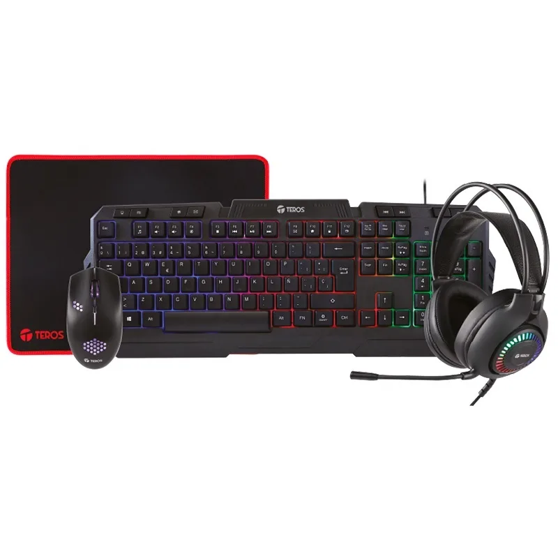 COMBO TEROS TE-4063N, TECLADO MULTIMEDIA, MOUSE, HEADS, MOUSE PAD