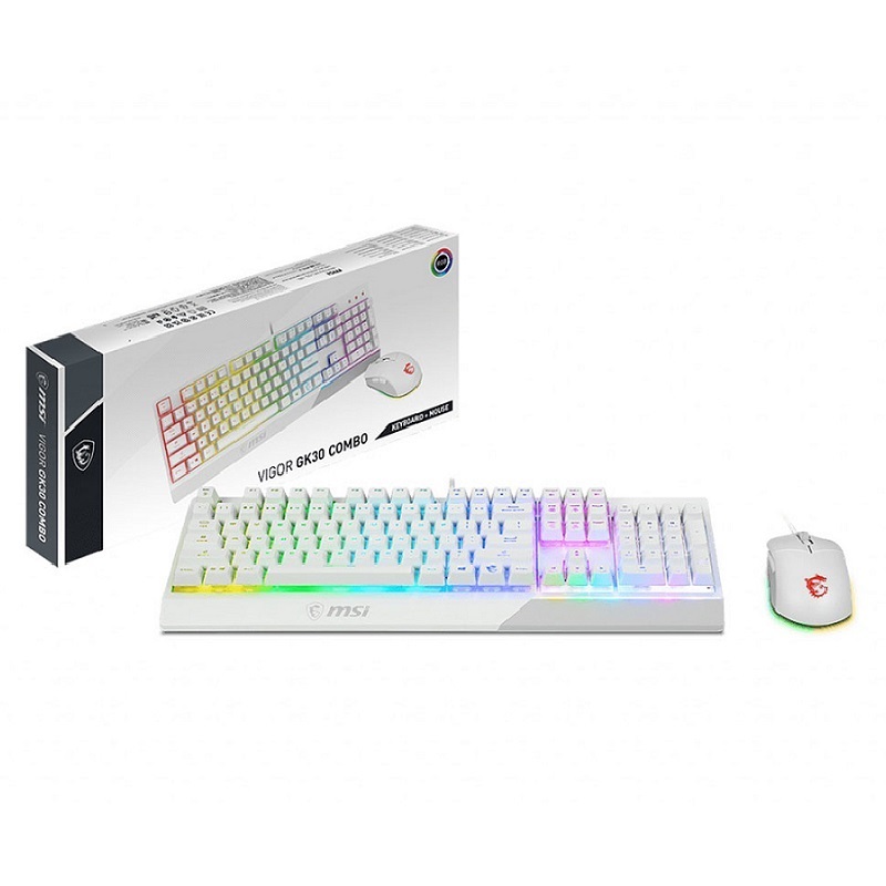 COMBO MSI VIGOR GK30 RGB WHITE