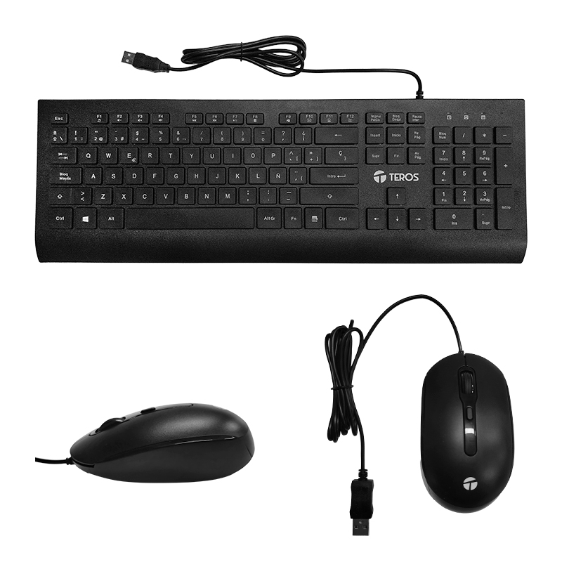 COMBO TEROS TECLADO Y MOUSE BLACK USB